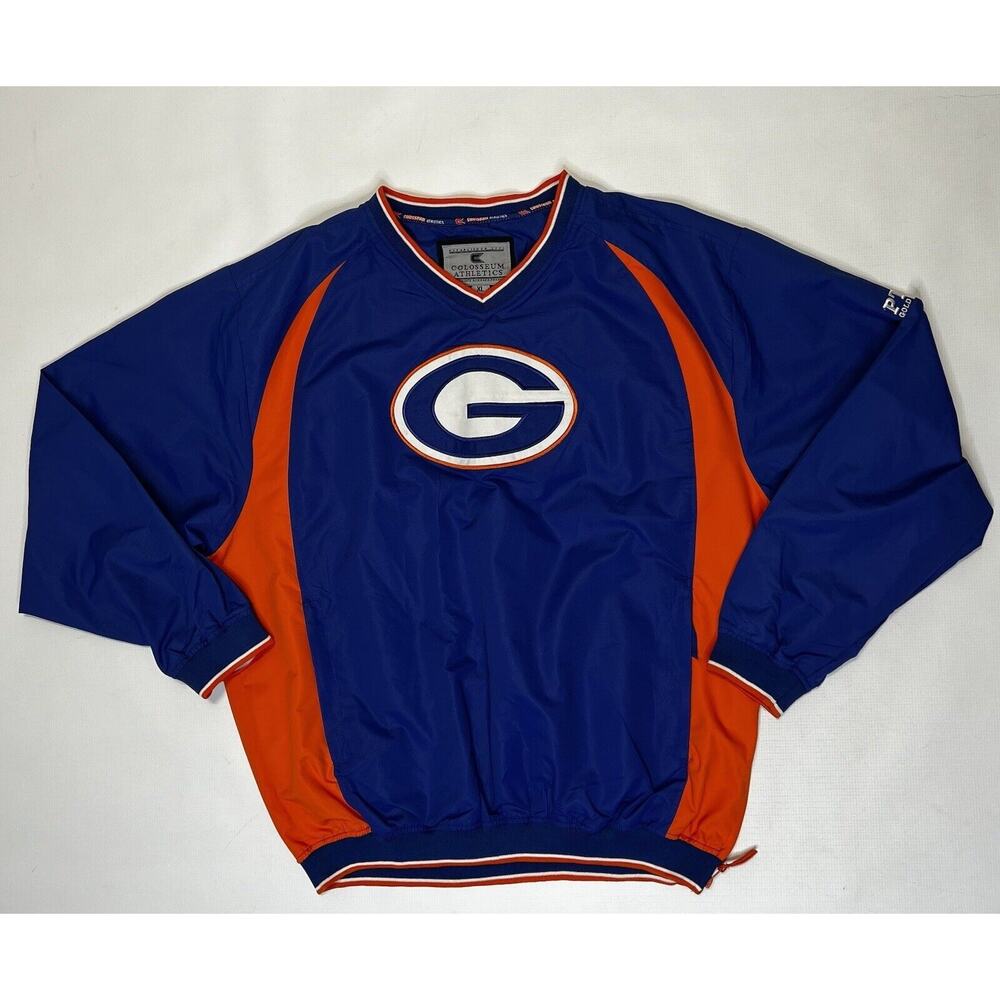 Colosseum Ath. XL Pullover Windbreaker Jacket Blue Orange Embroider G Logo NEW